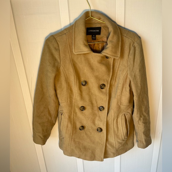 London Fog Jackets & Blazers - London Fog Women's Camel Tan Peacoat Size Medium